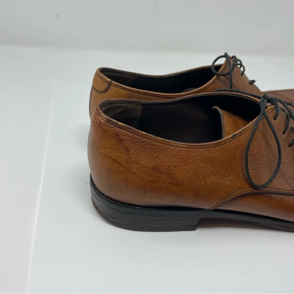 Salvatore Ferragamo cognac brown pebble leather oxfords sz 10.5